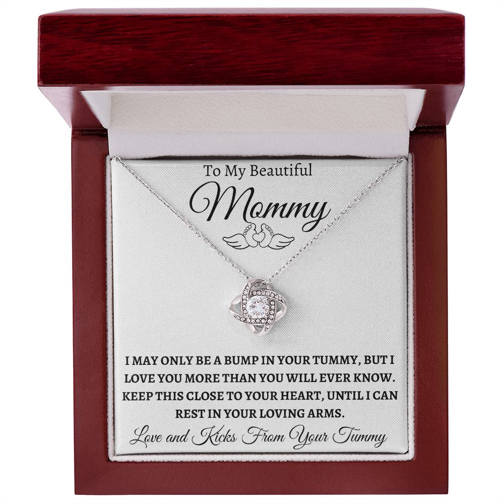 New mommy love knot necklace
