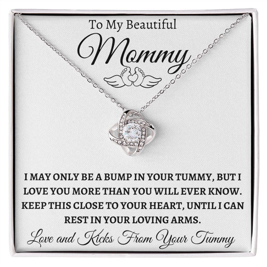 New mommy love knot necklace